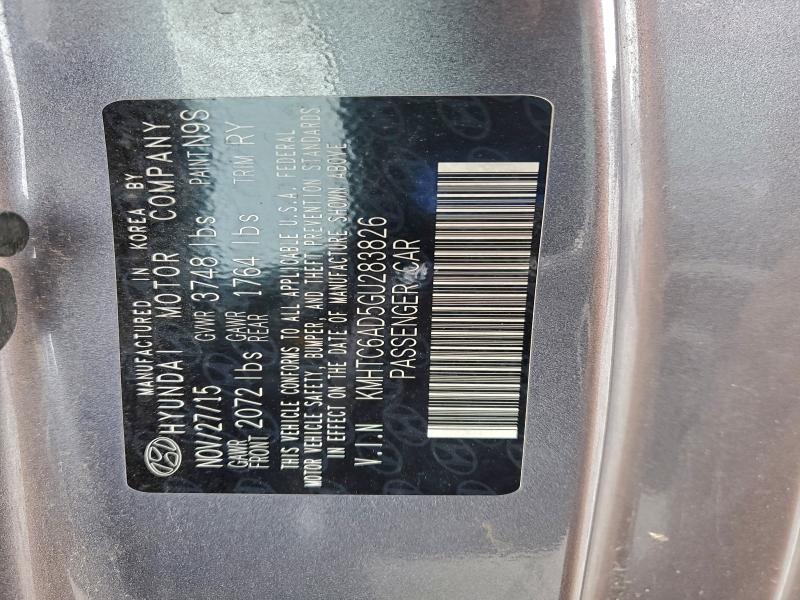 KMHTC6AD5GU283826 - 2016 HYUNDAI VELOSTER GRAY photo 12