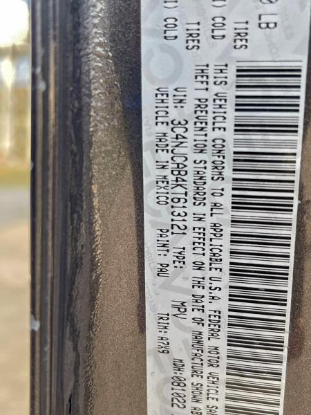 3C4NJCAB4KT613121 - 2019 JEEP COMPASS SPORT Grau Foto 10