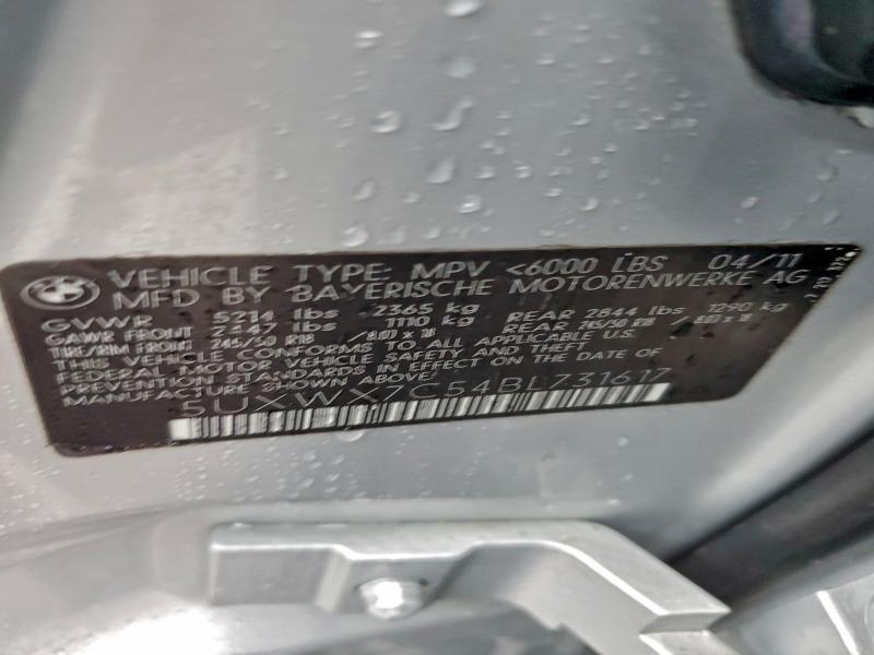 5UXWX7C54BL731617 - 2011 BMW X3 XDRIVE35I SILVER photo 13