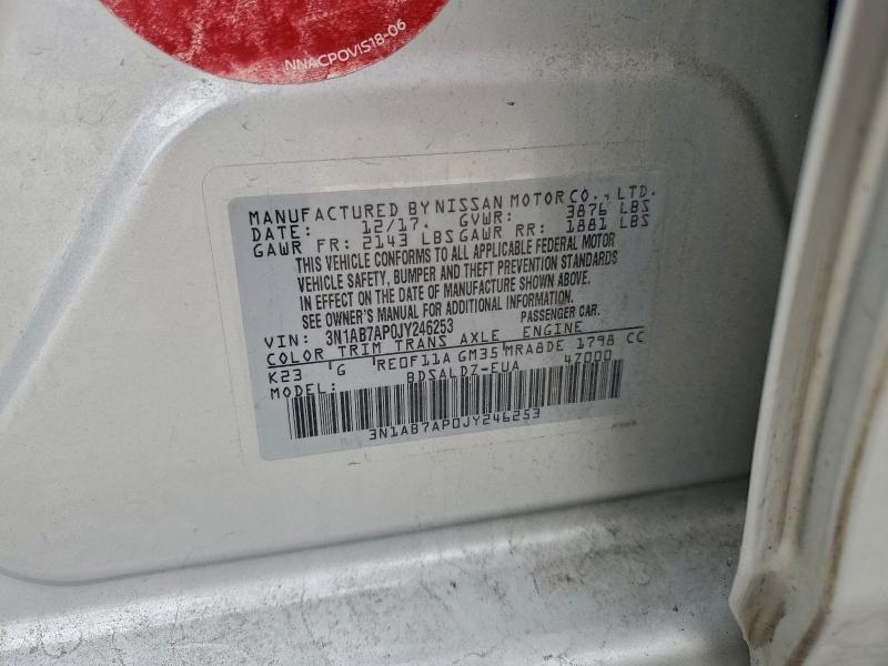 3N1AB7AP0JY246253 - 2018 NISSAN SENTRA S SILVER photo 12
