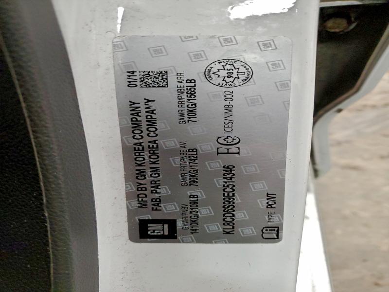 KL8CD6S99EC514346 - 2014 CHEVROLET SPARK 1LT 白色 照片 12