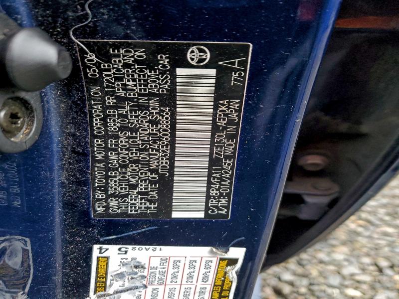 JTDBR32E960088564 - 2006 TOYOTA COROLLA CE 蓝色 照片 13