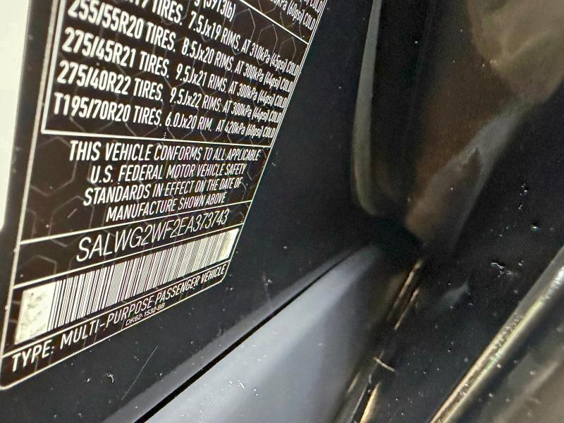 SALWG2WF2EA373743 - 2014 LAND ROVER RANGE ROVE SE BLACK photo 10