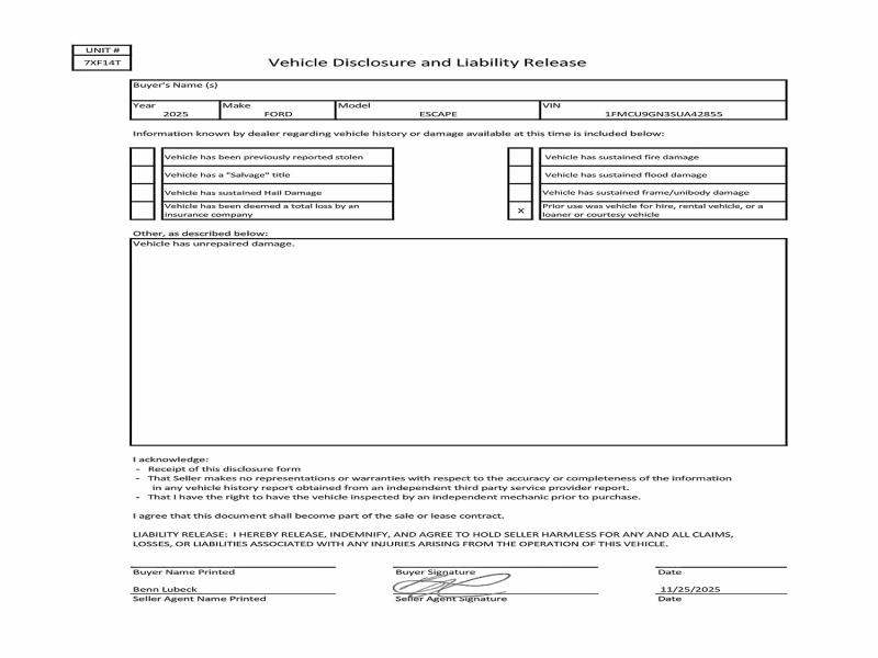 1FMCU9GN3SUA42855 - 2025 FORD ESCAPE ACTIVE WHITE photo 10