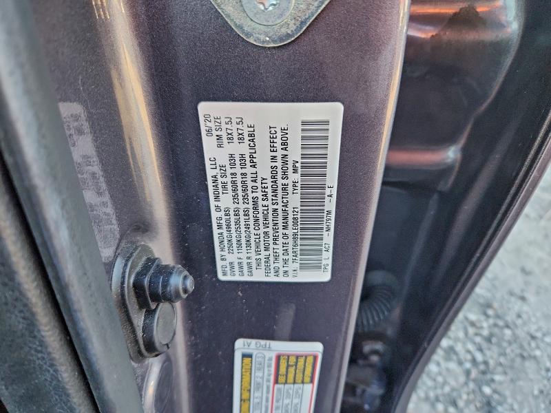 7FART6H89LE008121 - 2020 HONDA CR-V EXL CHARCOAL photo 13