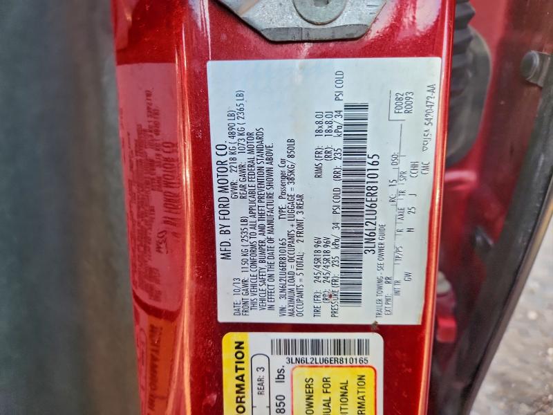 3LN6L2LU6ER810165 - 2014 LINCOLN MKZ HYBRID Tünd qırmızı foto 12