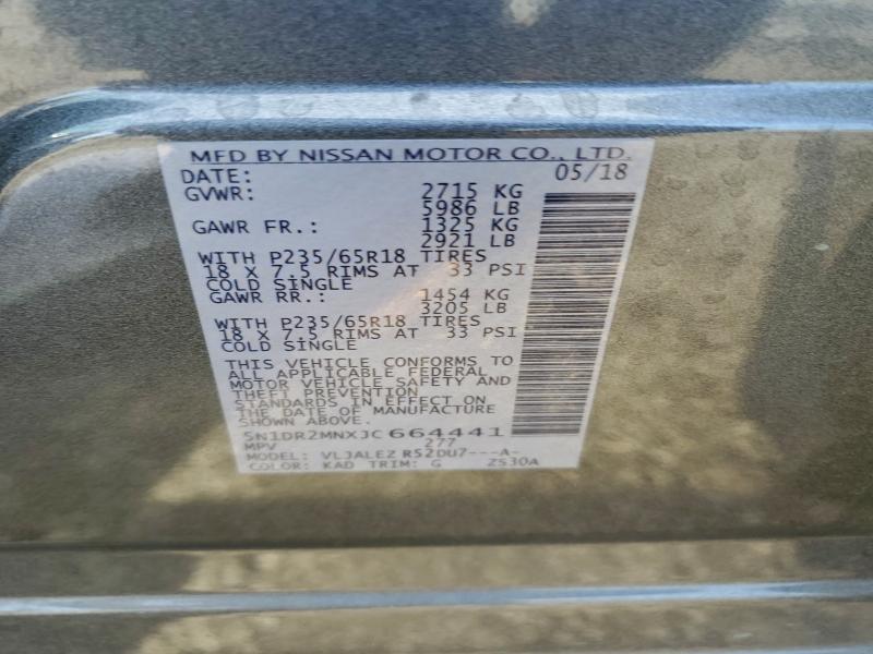 5N1DR2MNXJC664441 - 2018 NISSAN PATHFINDER S GRAY photo 13