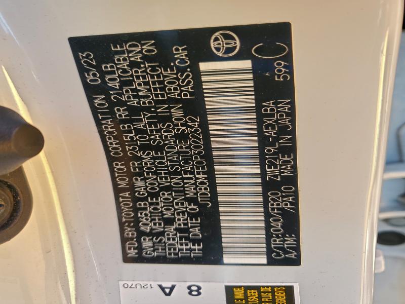JTDBCMFE0P3022342 - 2023 TOYOTA COROLLA LE 白色 照片 13