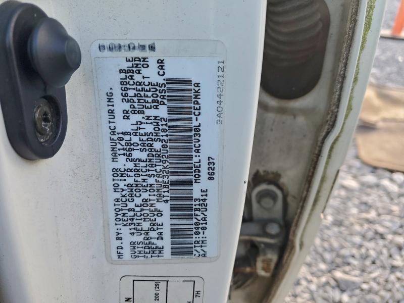 4T1BE32K92U021012 - 2002 TOYOTA CAMRY LE Ağ foto 12