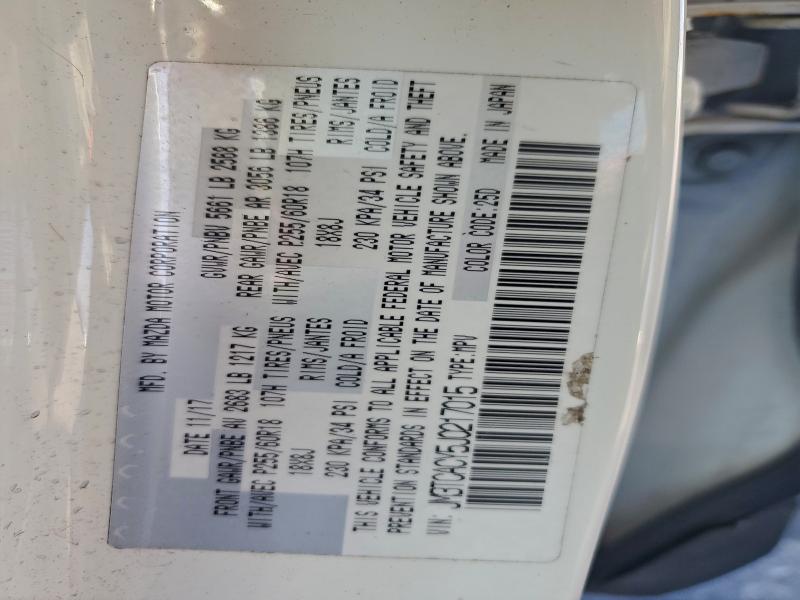 JM3TCACY5J0217015 - 2018 MAZDA CX-9 TOURING Սպիտակ լուսանկար 13