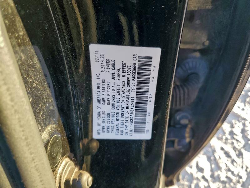 1HGCR3F86EA024811 - 2014 HONDA ACCORD EXL BLACK photo 12