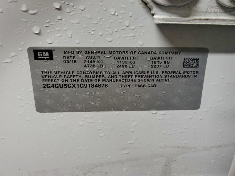 2G4GU5GX1G9184878 - 2016 BUICK REGAL GS WHITE photo 12