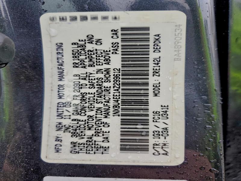 1NXBU4EE1AZ299612 - 2010 TOYOTA COROLLA BASE Gris foto 13