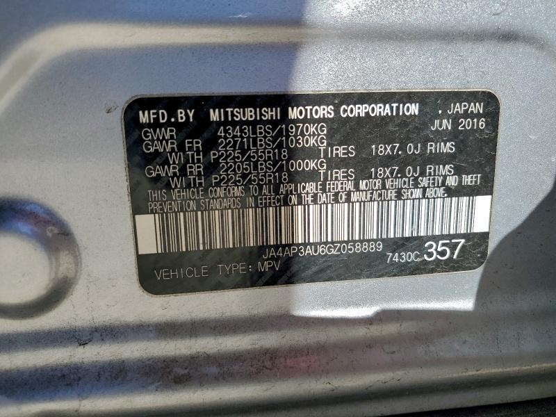 JA4AP3AU6GZ058889 - 2016 MITSUBISHI OUTLANDER ES ვერცხლისფერი ფოტო 13