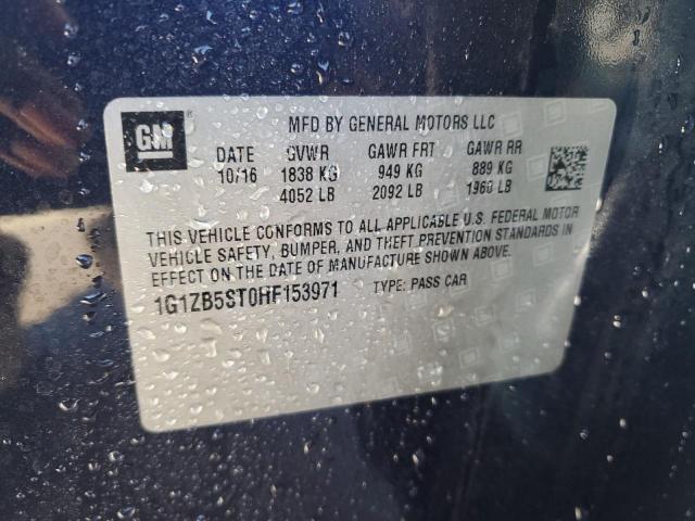 1G1ZB5ST0HF153971 - 2017 CHEVROLET MALIBU LS 蓝色 照片 12