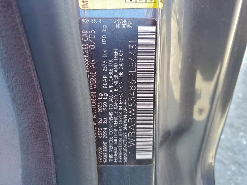 WBABW53486PL54431 - 2006 BMW 330 CI CHARCOAL photo 12