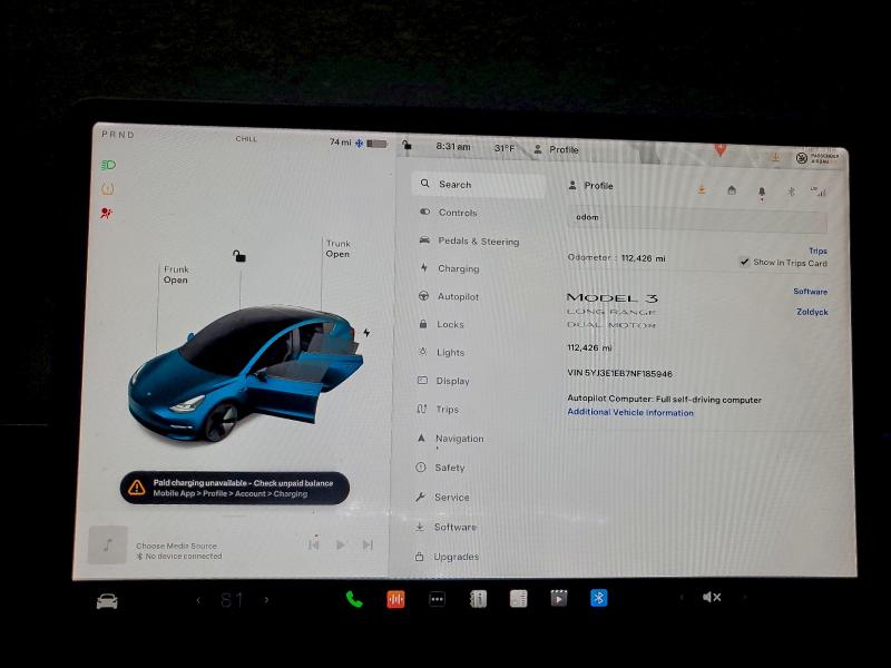 5YJ3E1EB7NF185946 - 2022 TESLA MODEL 3 رمادي صورة 9