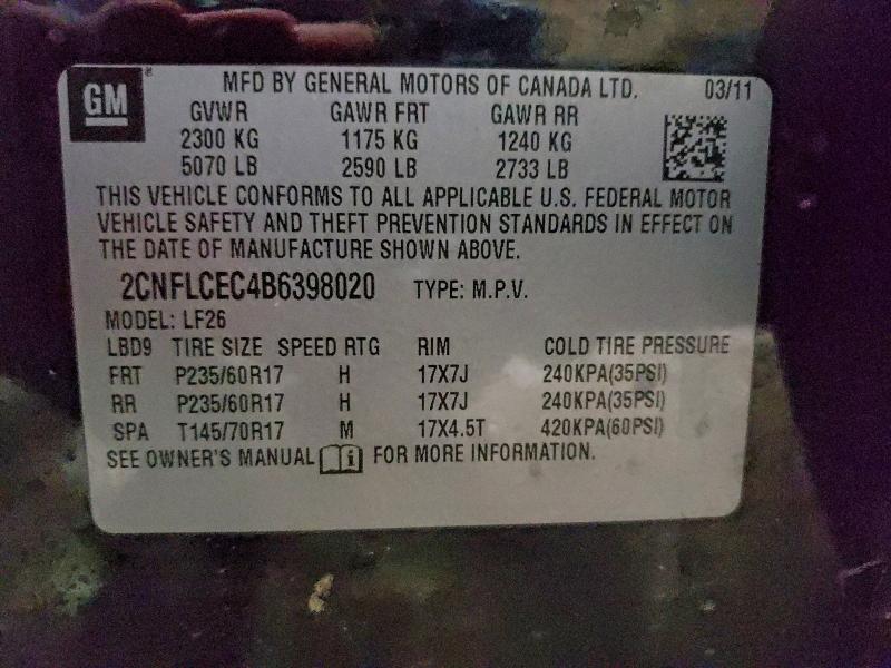 2CNFLCEC4B6398020 - 2011 CHEVROLET EQUINOX LS Schwarz Foto 13