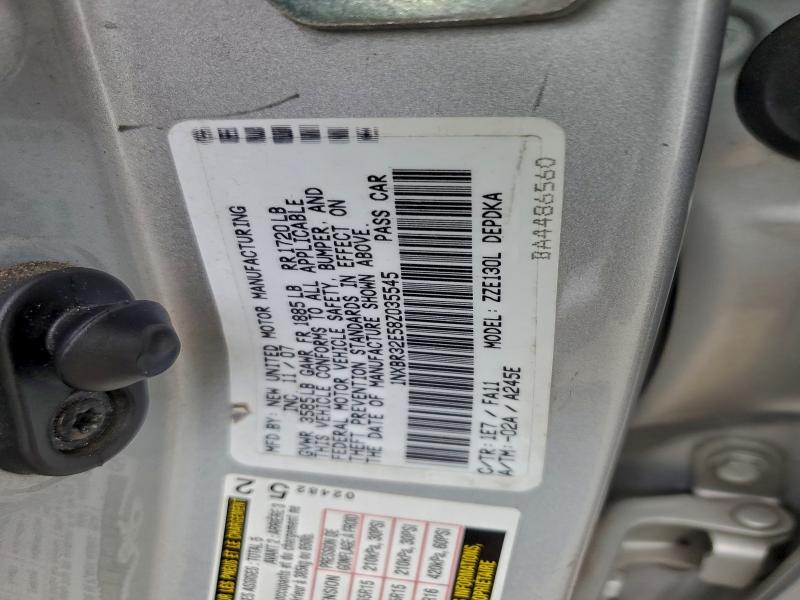 1NXBR32E58Z035545 - 2008 TOYOTA COROLLA CE SILVER photo 12