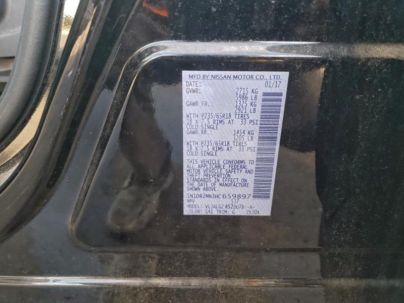 5N1DR2MN3HC659897 - 2017 NISSAN PATHFINDER S BLACK photo 13