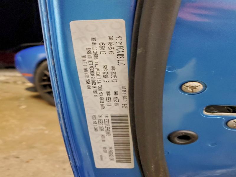 2C3CDZFJ6FH910072 - 2015 DODGE CHALLENGER R/T SCAT PACK BLUE photo 12