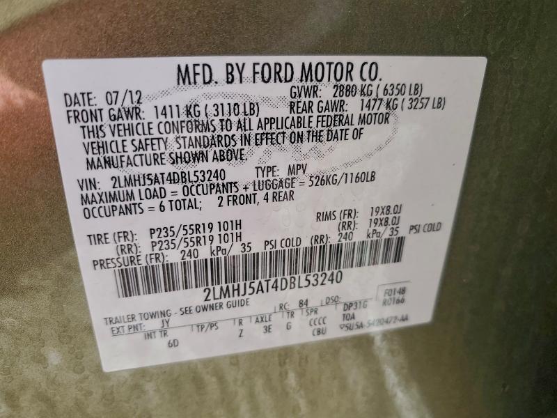 2LMHJ5AT4DBL53240 - 2013 LINCOLN MKT GOLD photo 13