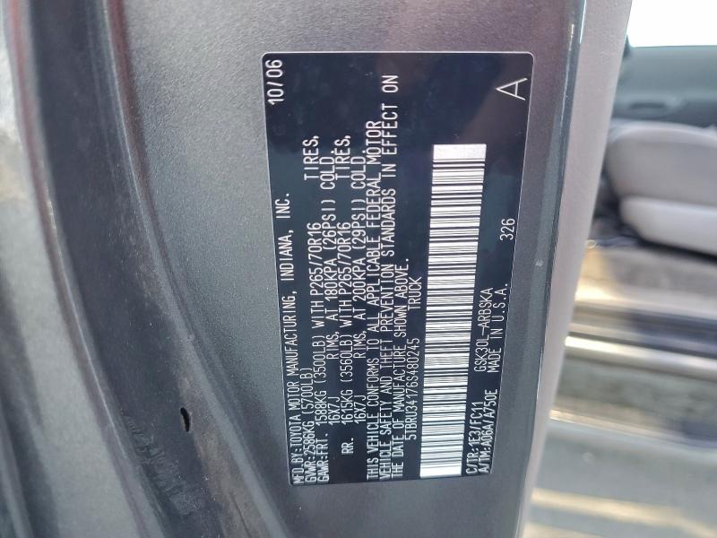 5TBRU34176S480245 - 2006 TOYOTA TUNDRA ACCESS CAB SR5 SILVER photo 12