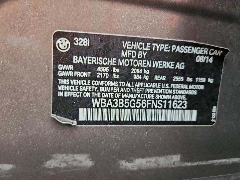 WBA3B5G56FNS11623 - 2015 BMW 328 XI SULEV BROWN photo 12