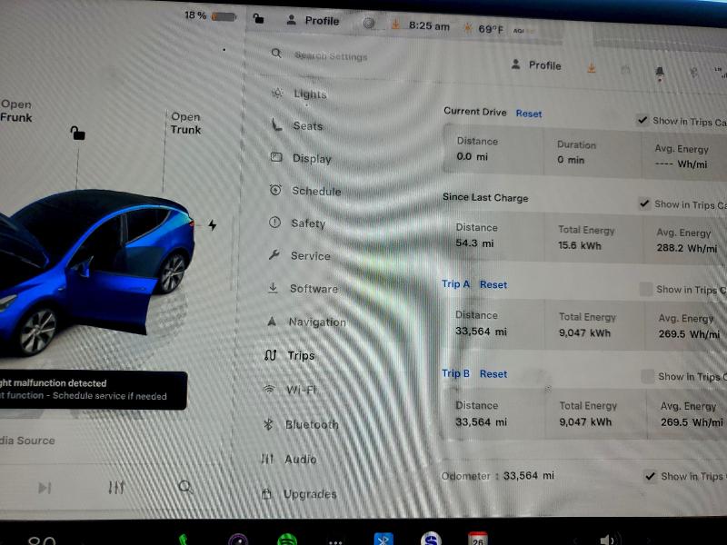 7SAYGAEE7PF759476 - 2023 TESLA MODEL Y Կապույտ լուսանկար 9