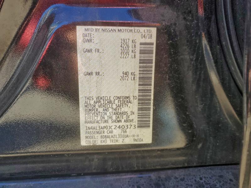 1N4AL3AP0JC240373 - 2018 NISSAN ALTIMA 2.5 შავი ფოტო 13