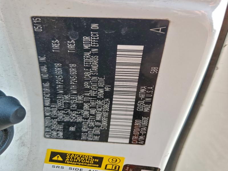 5TDKKRFHXFS086234 - 2015 TOYOTA HIGHLANDER XLE Ақ фото 13