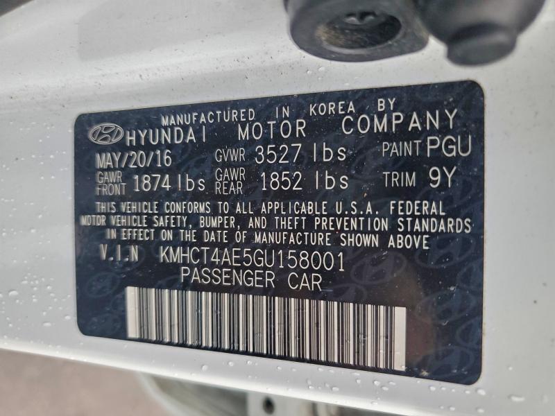 KMHCT4AE5GU158001 - 2016 HYUNDAI ACCENT SE 白色 照片 12