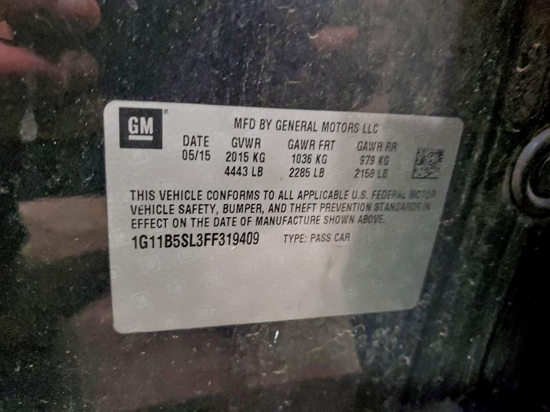 1G11B5SL3FF319409 - 2015 CHEVROLET MALIBU LS BLACK photo 12