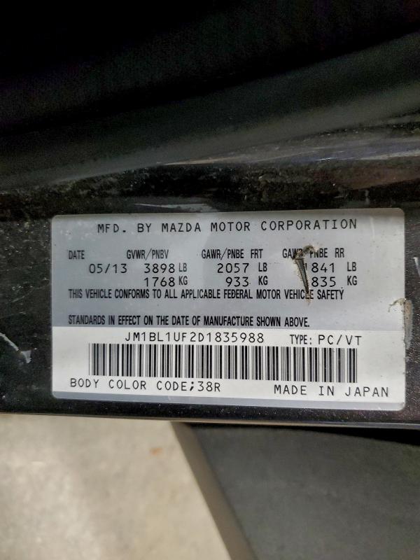 JM1BL1UF2D1835988 - 2013 MAZDA 3 I CHARCOAL photo 13