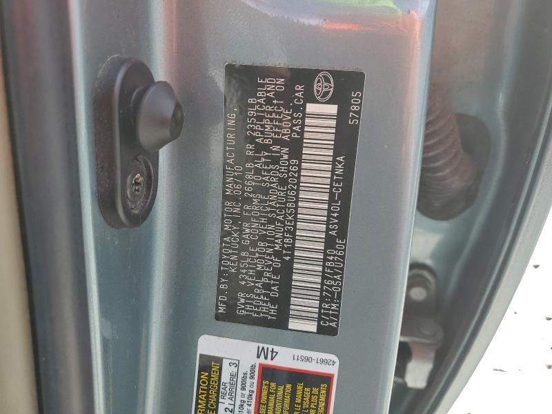 4T1BF3EK5BU620269 - 2011 TOYOTA CAMRY BASE TEAL photo 12