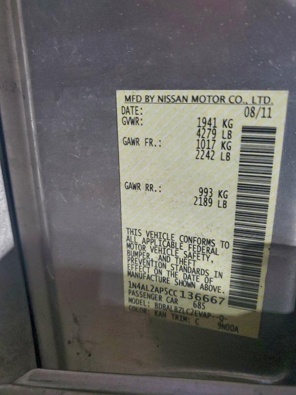 1N4AL2AP5CC136667 - 2012 NISSAN ALTIMA BASE Bej fotoğraf 12