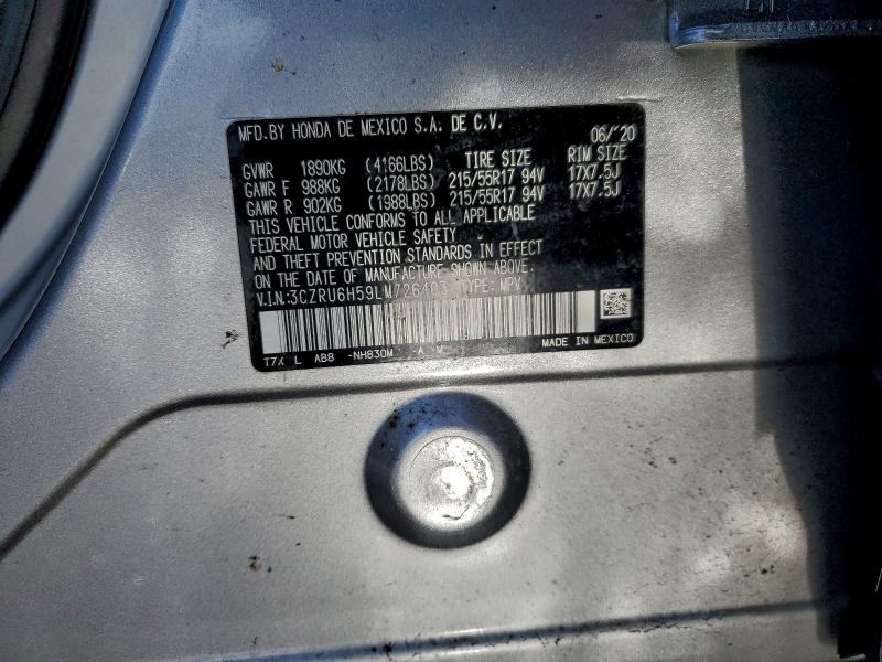 3CZRU6H59LM726403 - 2020 HONDA HR-V EX SILVER photo 14