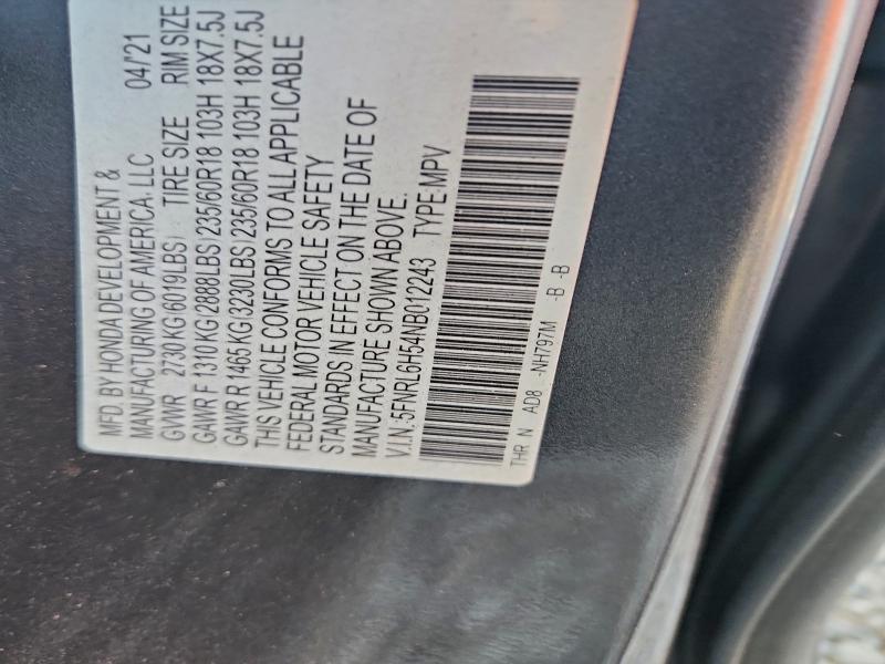 5FNRL6H54NB012243 - 2022 HONDA ODYSSEY EX Grau Foto 13