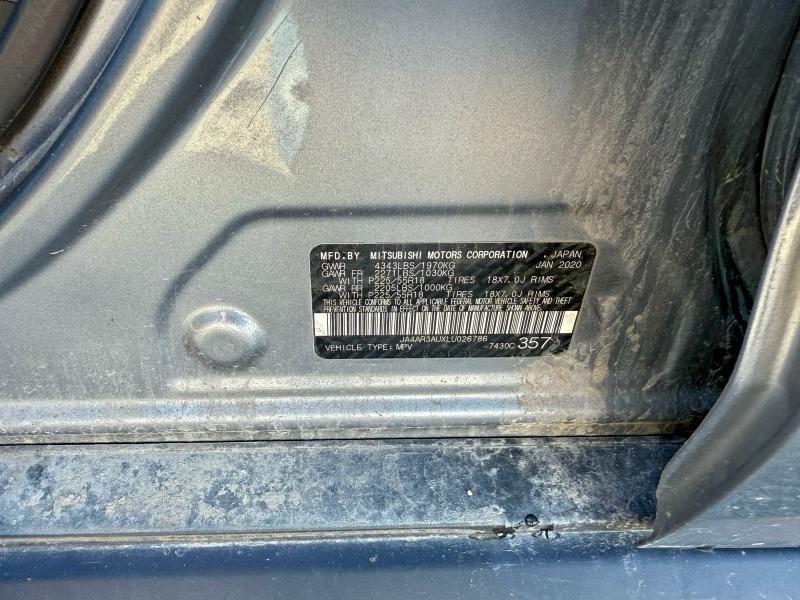 JA4AR3AUXLU026786 - 2020 MITSUBISHI OUTLANDER ES GRAY photo 10