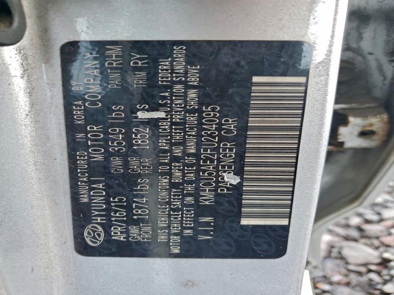 KMHCU5AE2FU234095 - 2015 HYUNDAI ACCENT GLS ვერცხლისფერი ფოტო 12