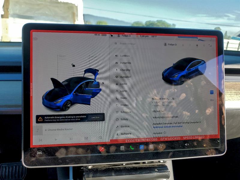 5YJ3E1EBXKF497285 - 2019 TESLA MODEL 3 أزرق صورة 9