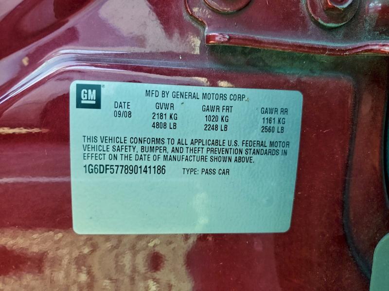 1G6DF577890141186 - 2009 CADILLAC CTS RED photo 12