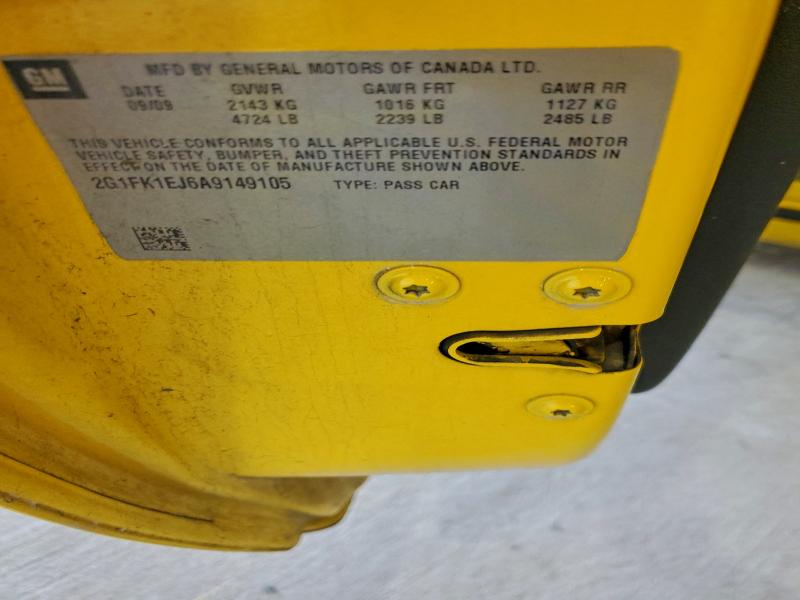 2G1FK1EJ6A9149105 - 2010 CHEVROLET CAMARO SS YELLOW photo 12