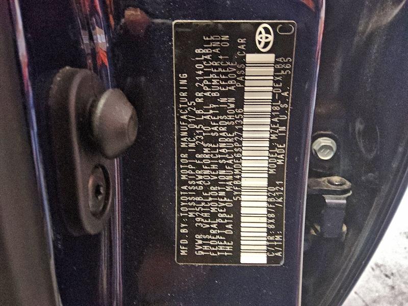 5YFB4MDE6SP271356 - 2025 TOYOTA COROLLA LE BLACK photo 12