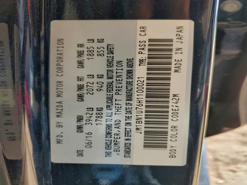 JM1BN1U76H1100021 - 2017 MAZDA 3 SPORT Mavi fotoğraf 12