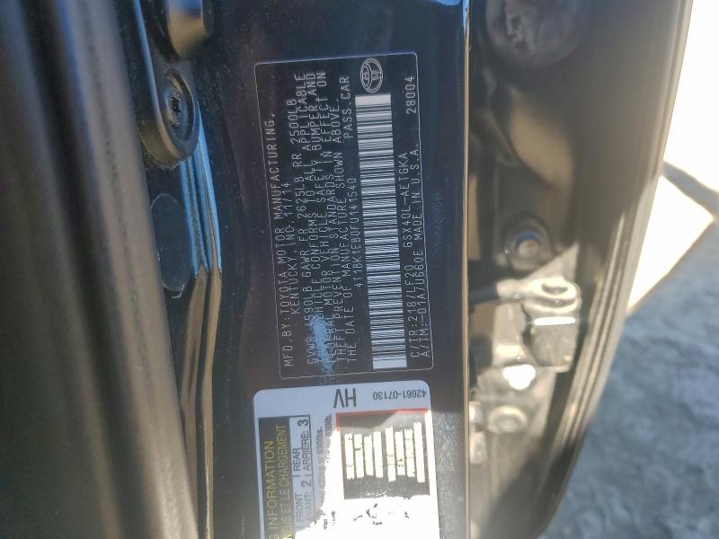 4T1BK1EB0FU141540 - 2015 TOYOTA AVALON XLE BLACK photo 12