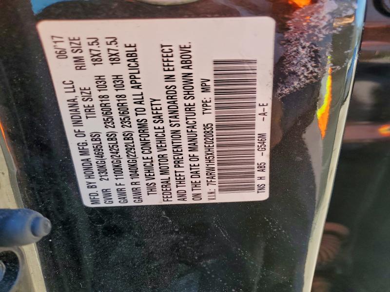 7FARW1H5XHE020835 - 2017 HONDA CR-V EX BLACK photo 13