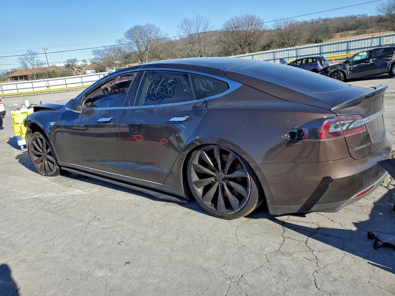 5YJSA1H1XEFP40091 - 2014 TESLA MODEL S Қоңыр фото 2