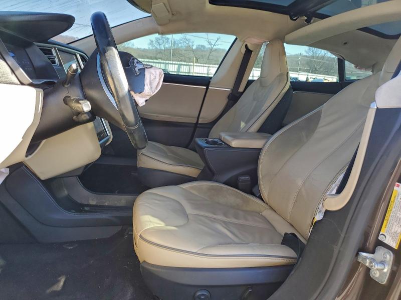 5YJSA1H1XEFP40091 - 2014 TESLA MODEL S Қоңыр фото 7