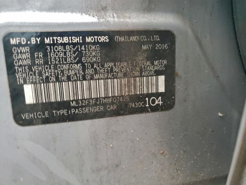 ML32F3FJ7HHF07425 - 2017 MITSUBISHI MIRAGE G4 ES SILVER photo 12